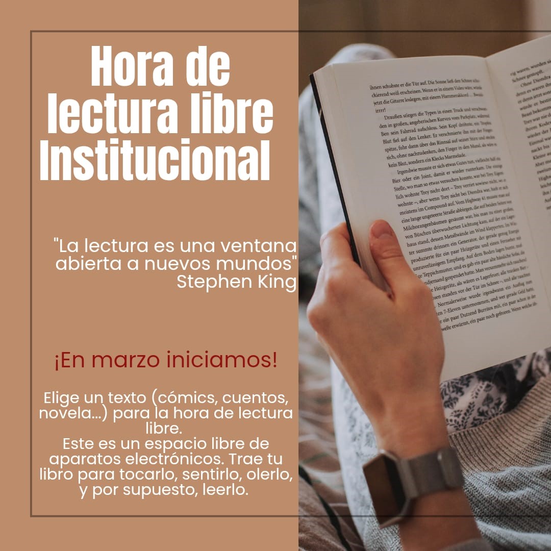 Elige un texto: Cómics, cuento, novela... Este es un espacio libre de aparatos tecnológicos, trae tu libro.